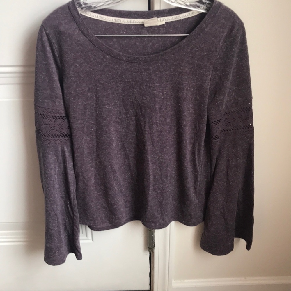 Purple LA hearts bell sleeve long sleeve
